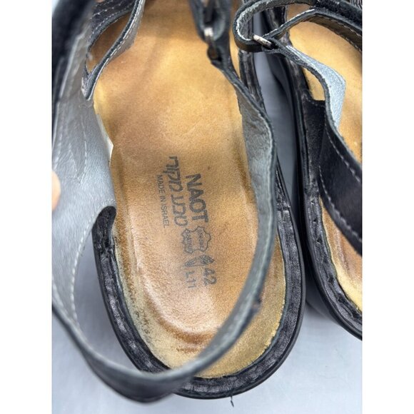Naot Womens Black Leather Sandals Size 42 EU Casual Summer Straps - Picture 4 of 7
